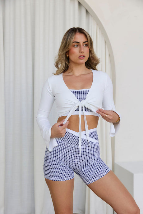 Astoria LIVE LUXE Wrap Sleeved Crop - White