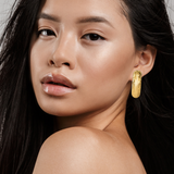 Kirby Hammered Tube Hoop Earing - HoneyBug 