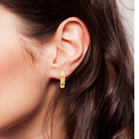 Blakely Hammered Mini Hoop Earring - HoneyBug 