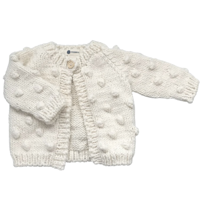 Popcorn Cardigan - Cream - HoneyBug 