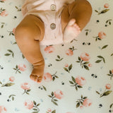 Stretch Knit Crib Sheet - Watercolor Rose - HoneyBug 