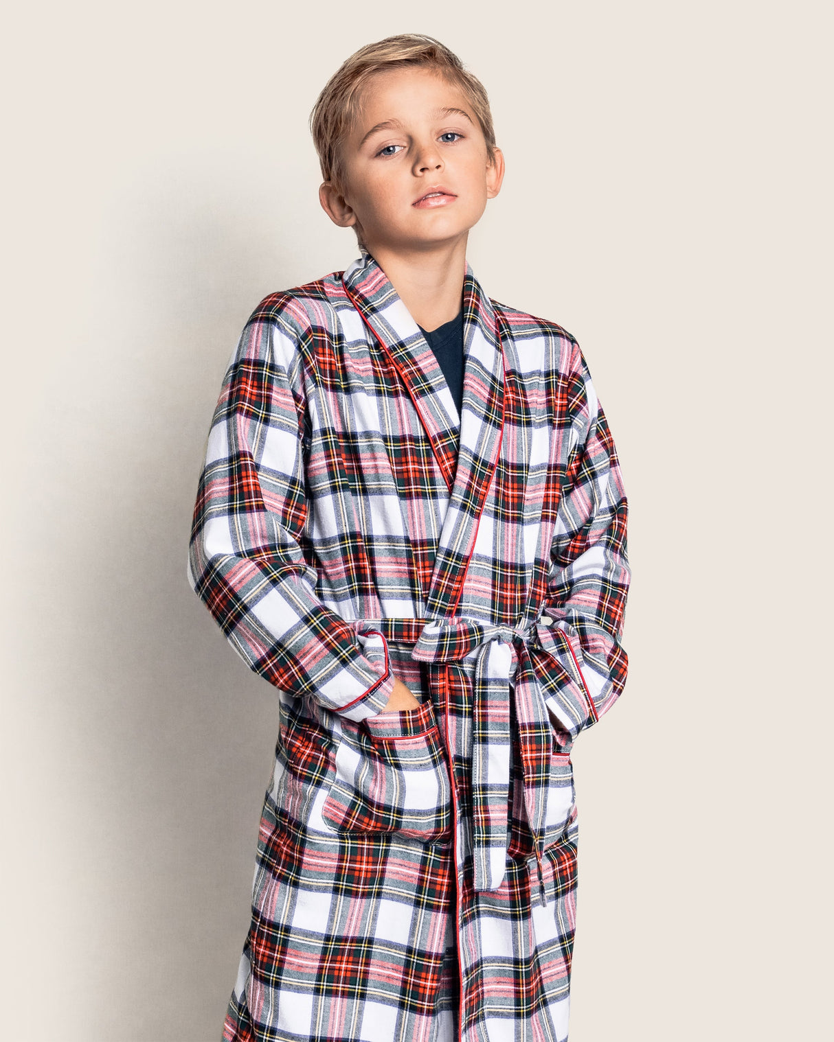 Kid's Brushed Cotton Robe in Balmoral Tartan