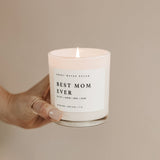 Best Mom Ever! Soy Candle - White Jar - 11 oz (Spa Day) - HoneyBug 