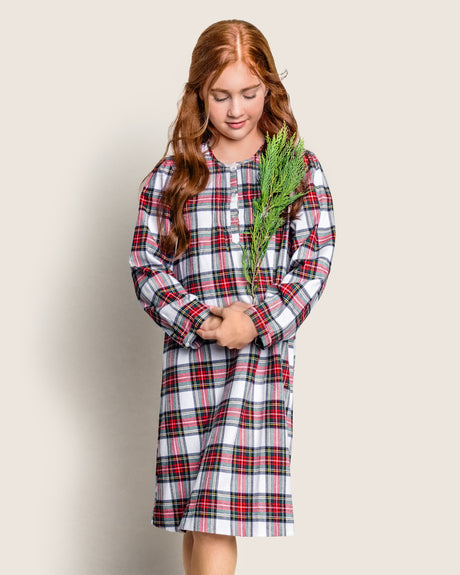 Girl's Brushed Cotton Beatrice Nightgown in Balmoral Tartan