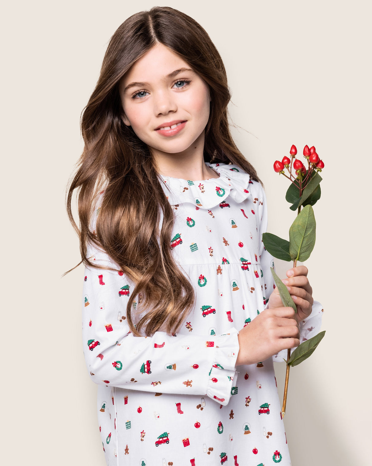 Girl's Twill Scarlett Nightgown in Winter Nostalgia