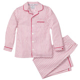 Kid's Twill Pajama Set in Antique Red Ticking