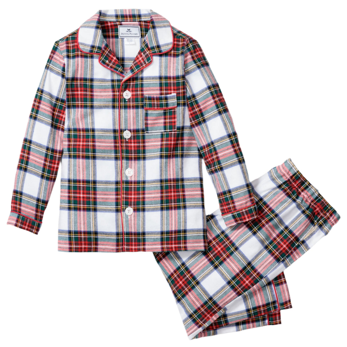 Kid's Brushed Cotton Pajama Set in Balmoral Tartan