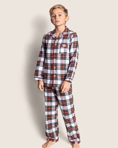 Kid's Brushed Cotton Pajama Set in Balmoral Tartan