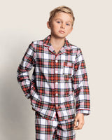 Kid's Brushed Cotton Pajama Set in Balmoral Tartan