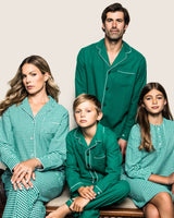 Kid's Flannel Pajama Set in Forest Green