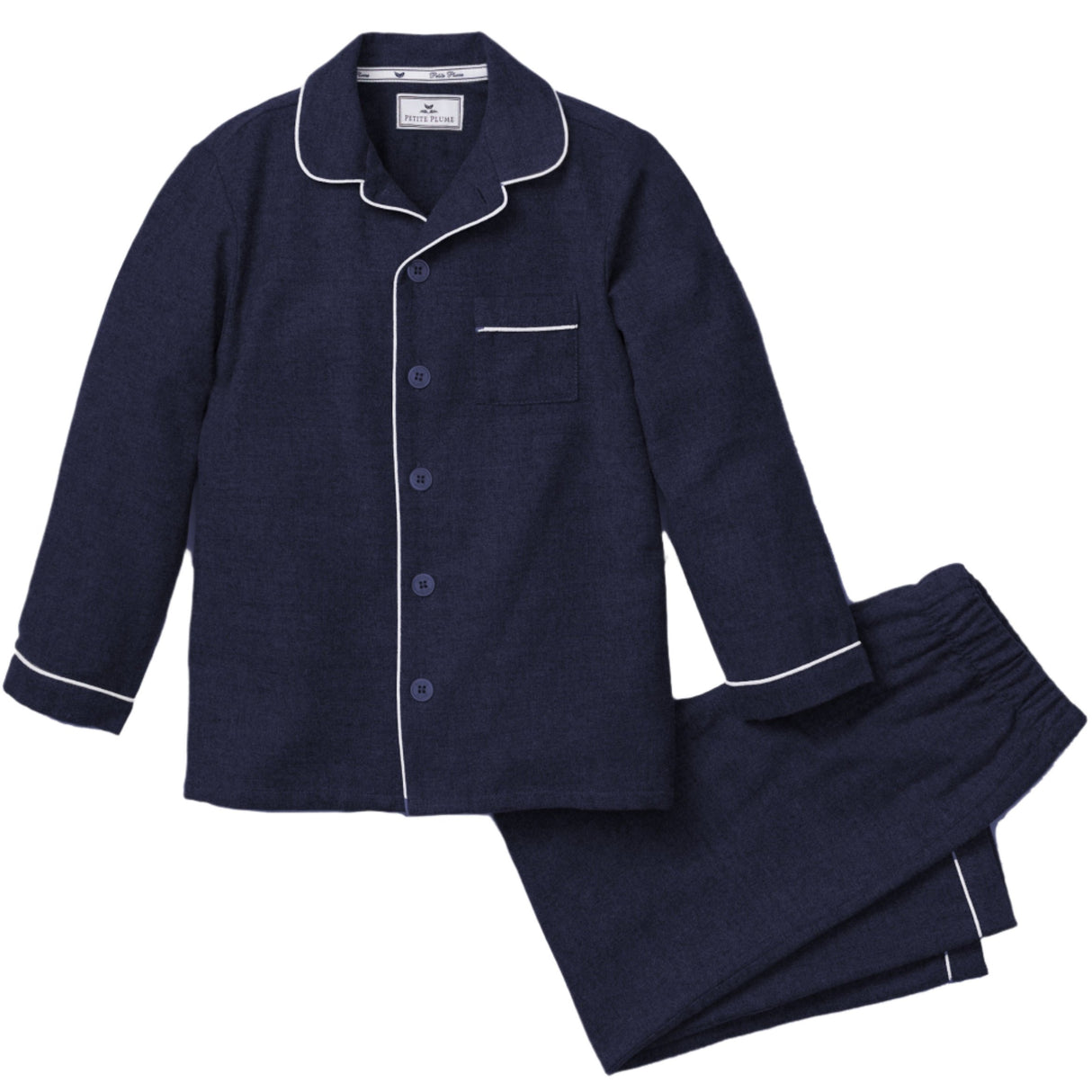 Kid's Flannel Pajama Set in Navy