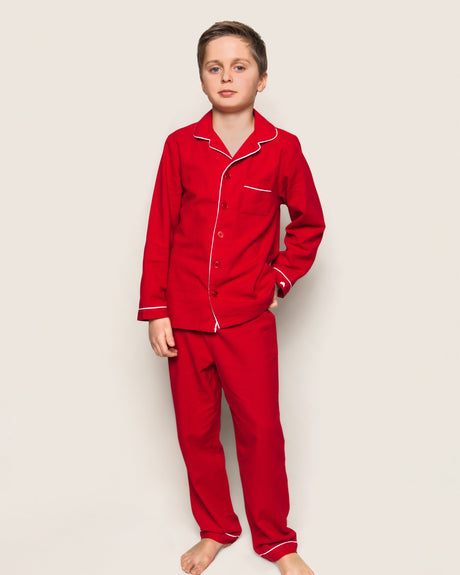 Kid's Flannel Pajama Set in Red