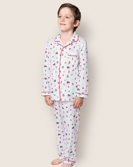 Kid's Twill Pajama Set in Winter Nostalgia