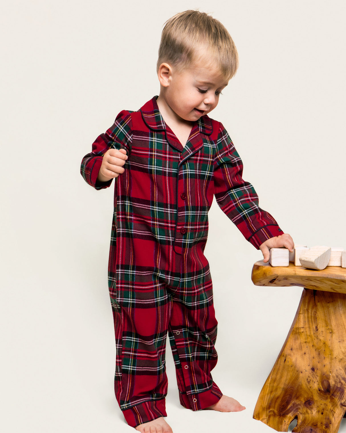 Baby's Brushed Twill Classic Romper in Imperial Tartan - HoneyBug 