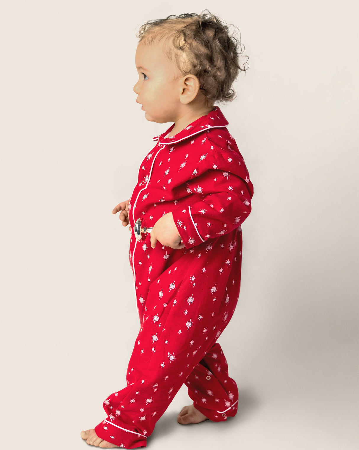 Baby's Flannel Cambridge Romper in Starry Night