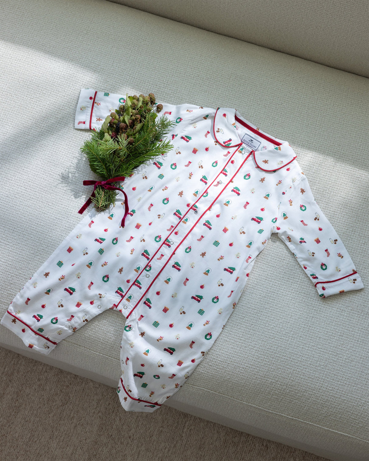 Baby's Twill Cambridge Romper in Winter Nostalgia