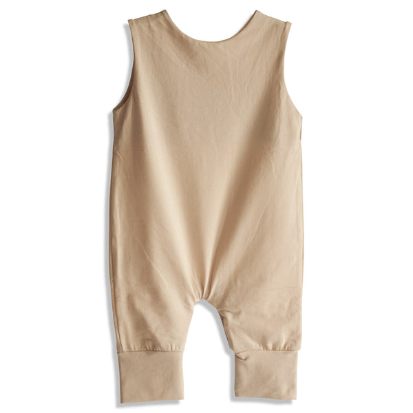 Wild Child Romper- Oatmeal (0-6m) - HoneyBug 