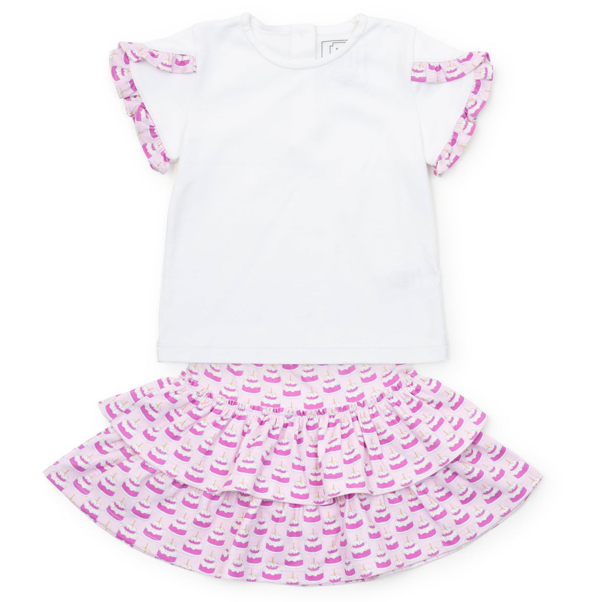 Winnie Girls' Skirt Set - Birthday Cake Pink - HoneyBug 