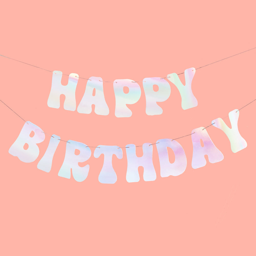 HBD Banner - Iridescent Foil Banner