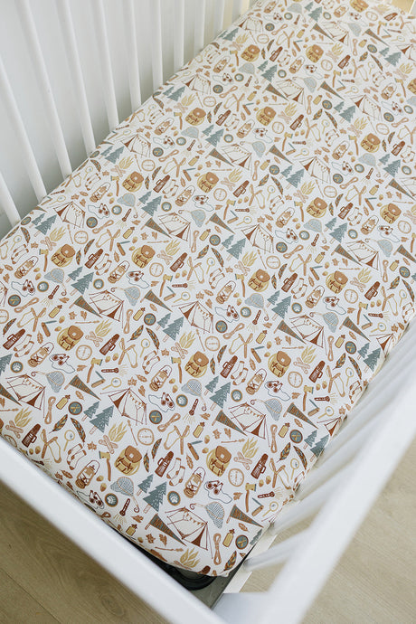 Camping Trip Bamboo Stretch Crib Sheet - HoneyBug 