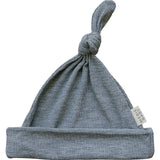 Heather Grey Ribbed Bamboo Newborn Knot Hat - HoneyBug 