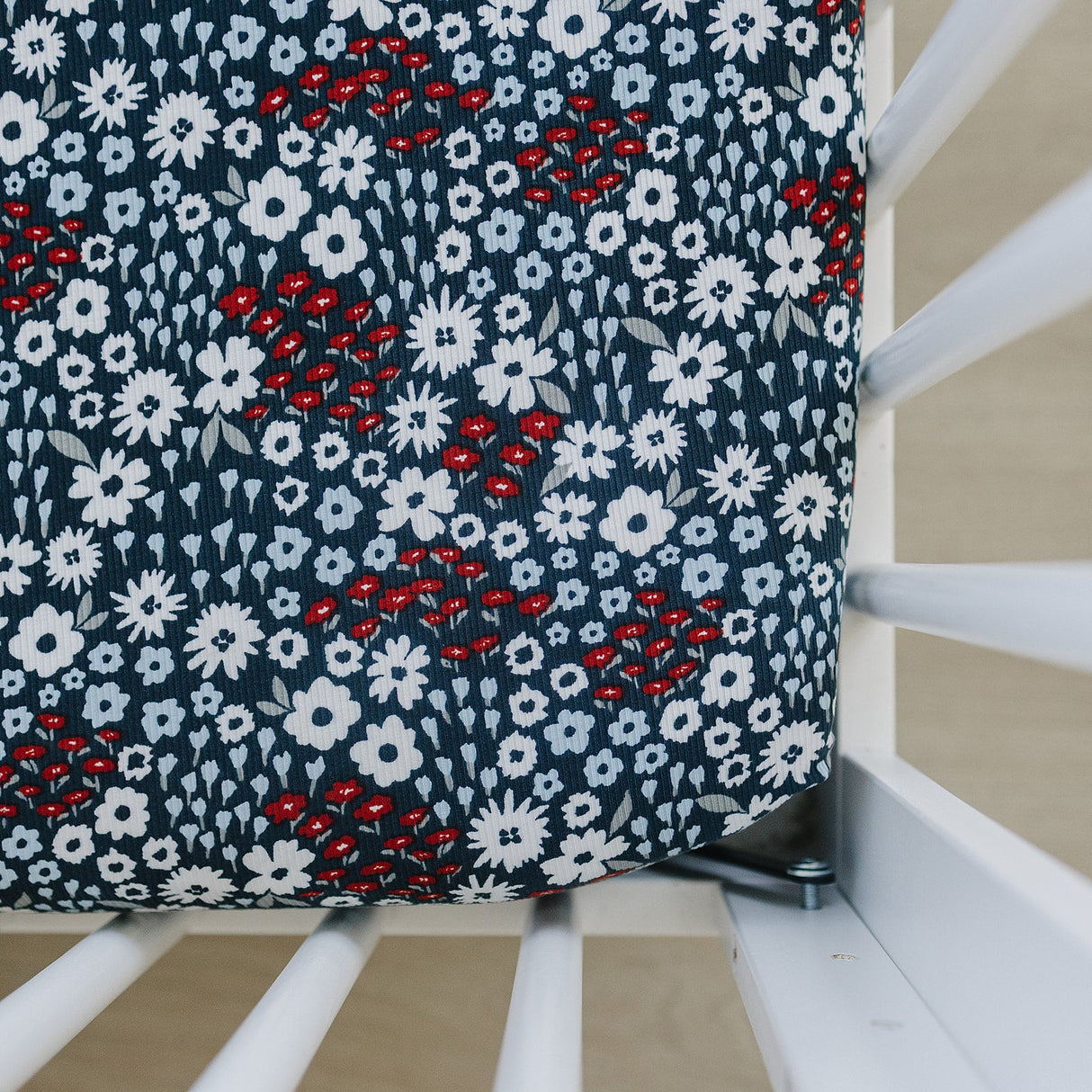 Americana Floral Bamboo Stretch Crib Sheet - HoneyBug 