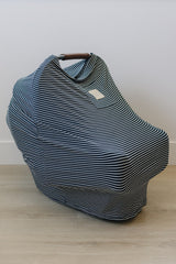 Navy Stripes Ribbed Bamboo Multi-Use Cover - HoneyBug 