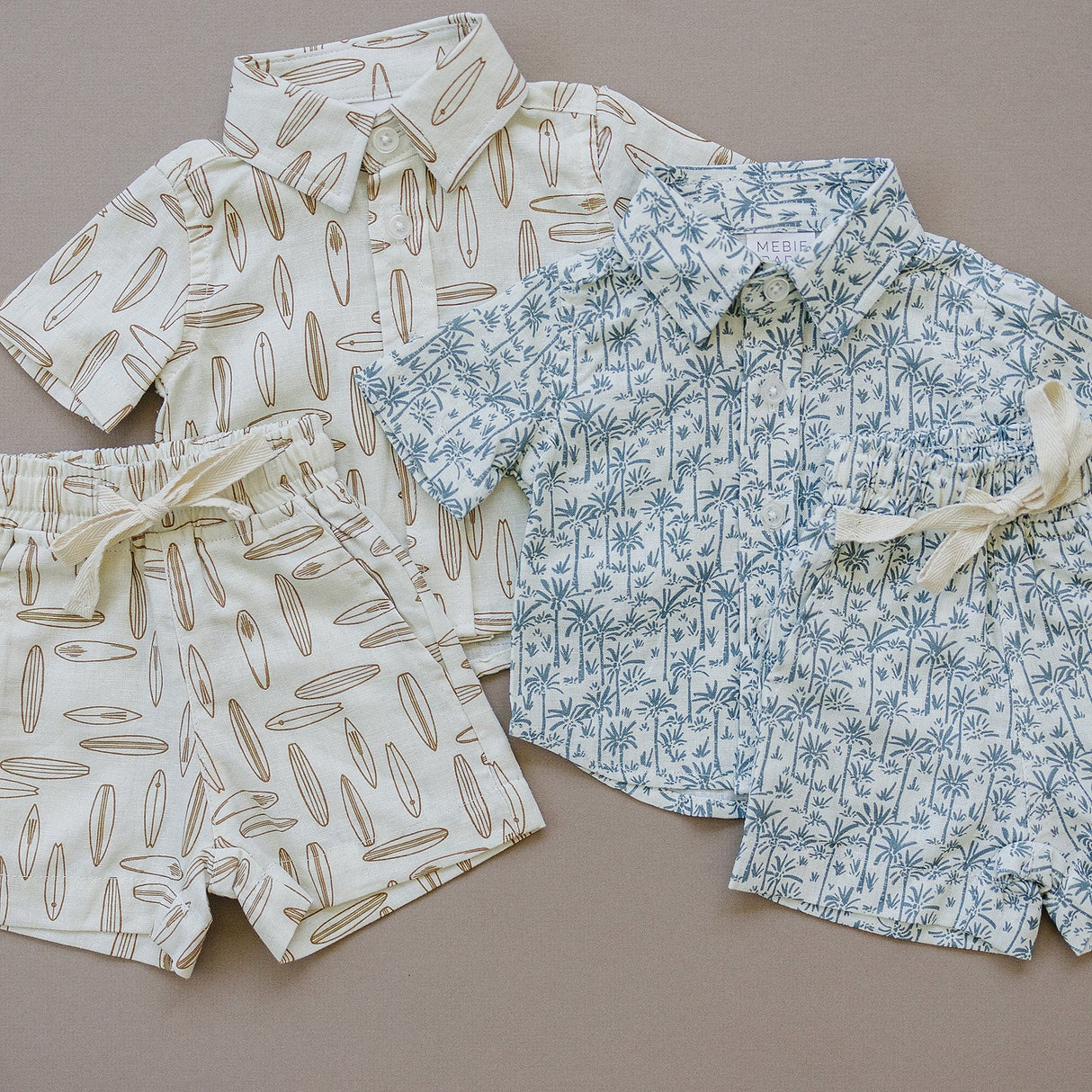 Surfboard Linen Cotton Shorts - HoneyBug 