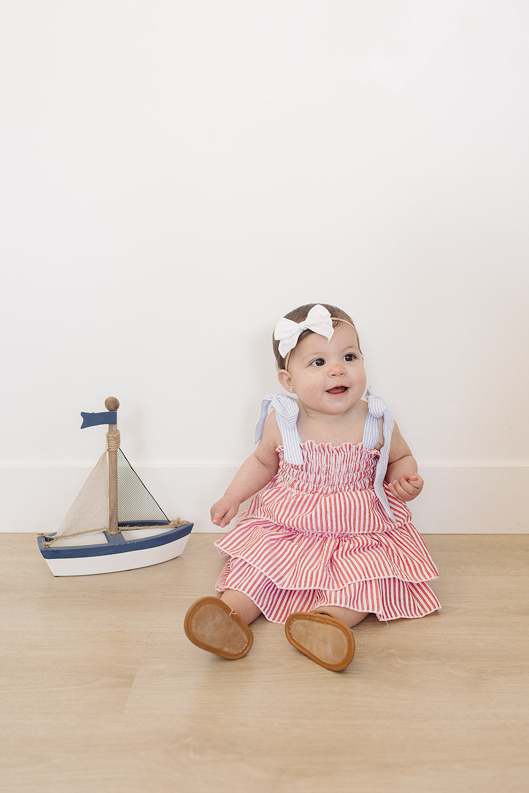 Stripe Ruffle Dress - HoneyBug 