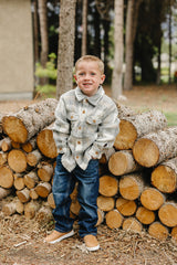 Grey Plaid Shacket - HoneyBug 