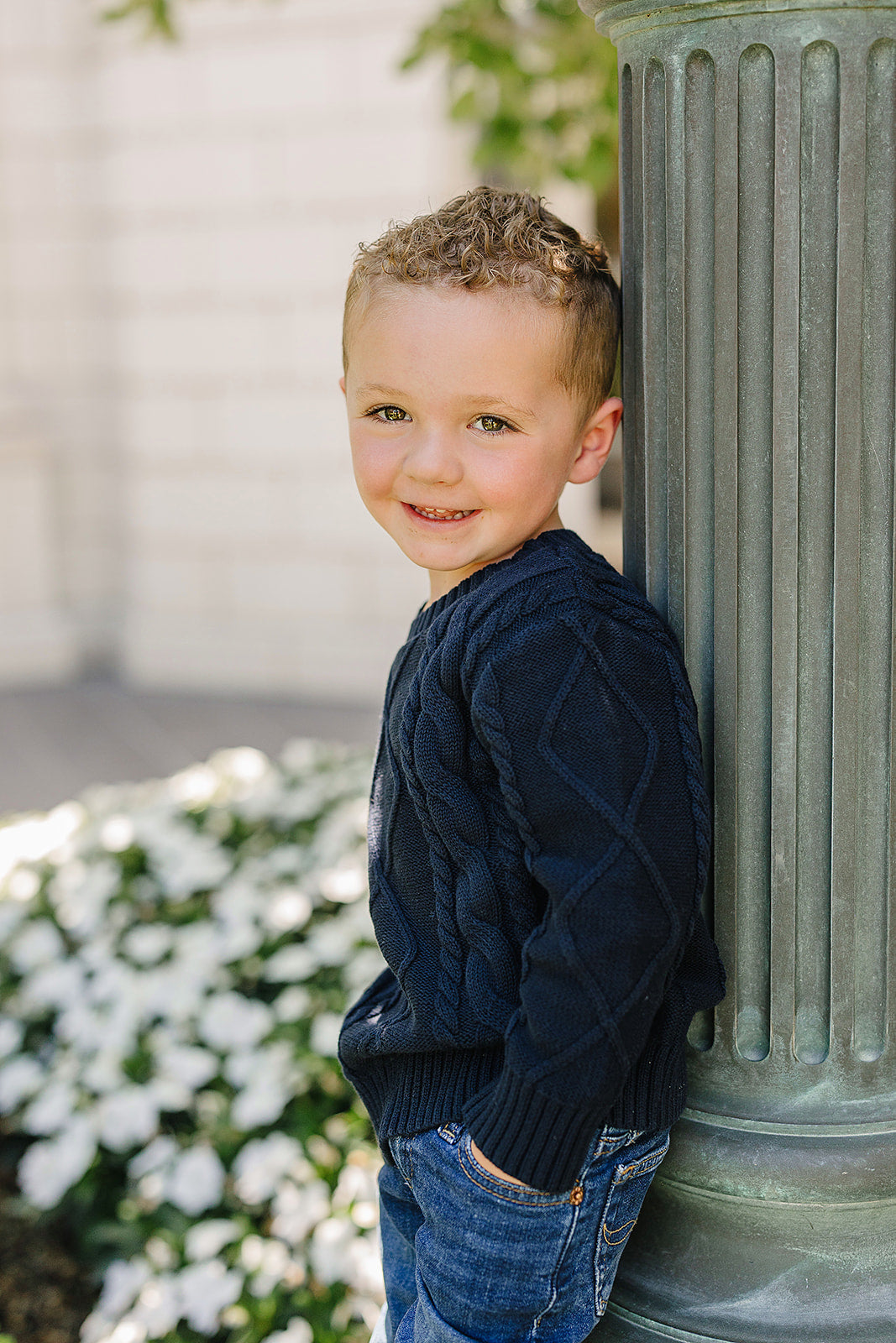 Navy Cable Knit Sweater - HoneyBug 