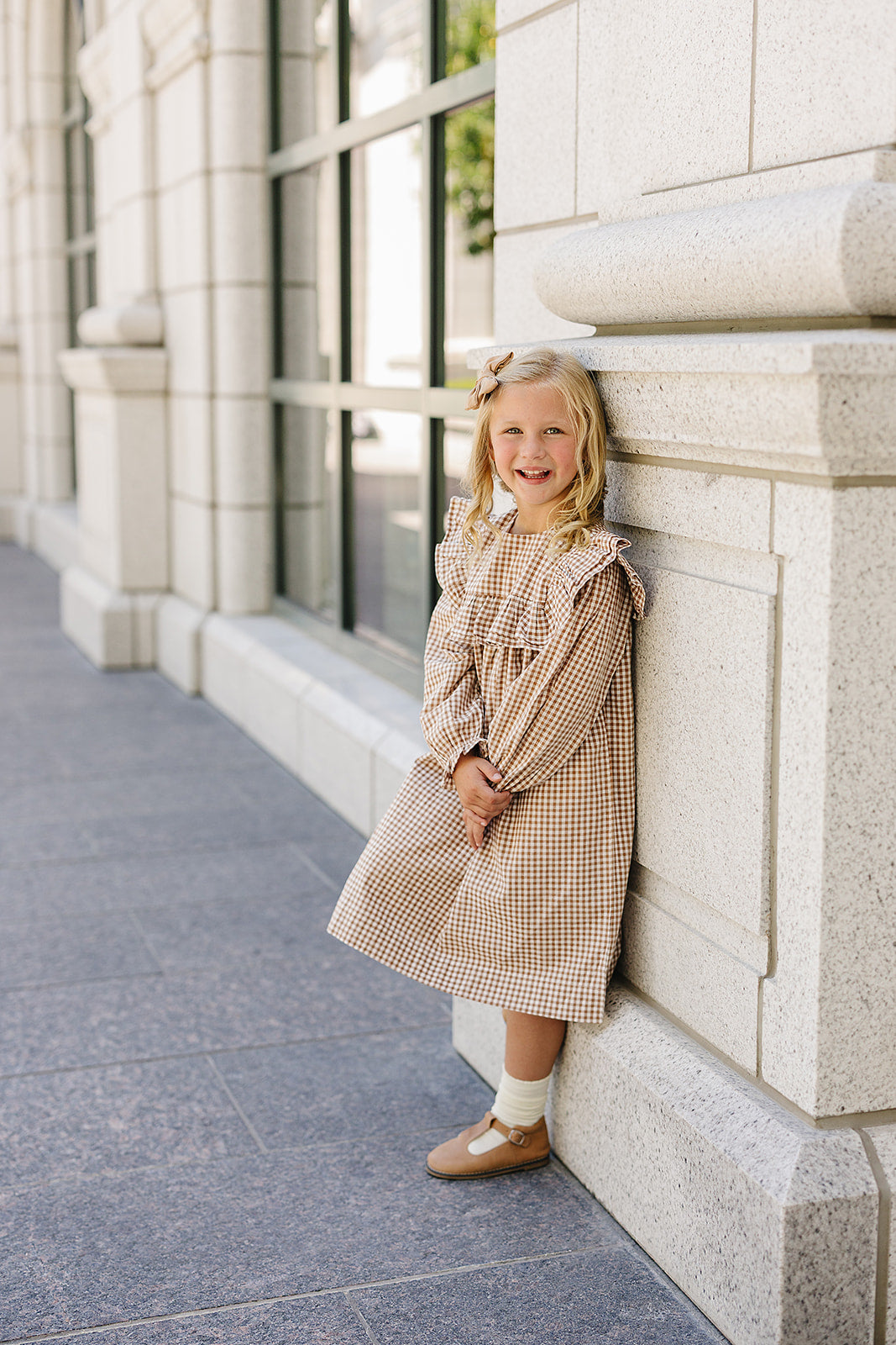 Gingham Ruffle Dress - HoneyBug 