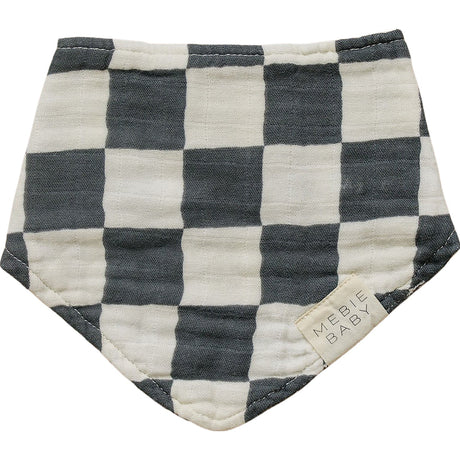 Charcoal Checkered Muslin Bib - HoneyBug 