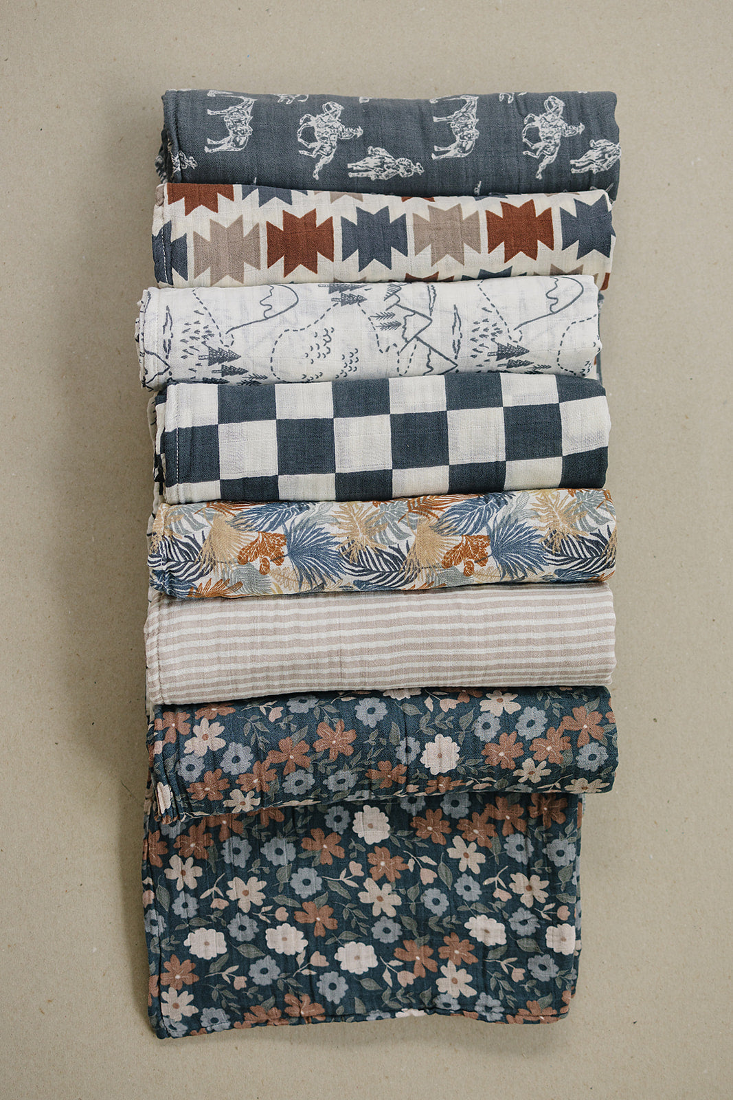 Charcoal Checkered Muslin Swaddle Blanket - HoneyBug 