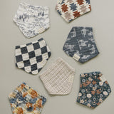 Taupe Stripe Muslin Bib - HoneyBug 