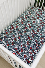 Americana Floral Bamboo Stretch Crib Sheet - HoneyBug 