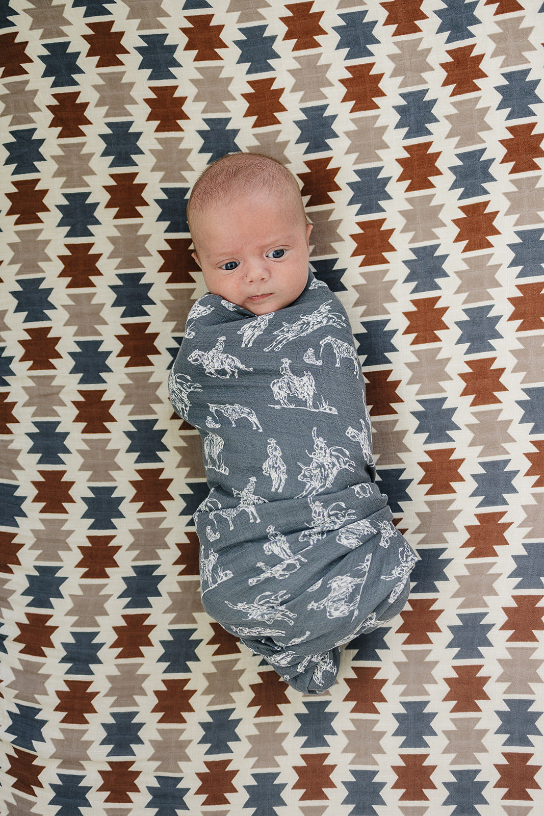 Wild West Muslin Swaddle Blanket - HoneyBug 