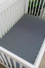 Navy Stripes Bamboo Stretch Crib Sheet - HoneyBug 