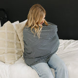 Navy Stripes Ribbed Bamboo Multi-Use Cover - HoneyBug 