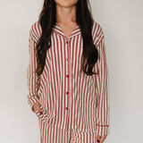 Adult Red Stripes Pajama Set - HoneyBug 