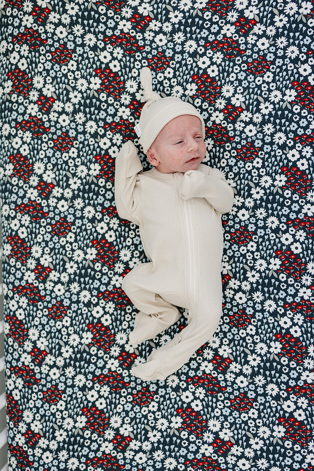 Americana Floral Bamboo Stretch Crib Sheet - HoneyBug 