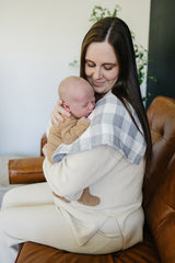 Coastal Plaid Muslin Burp Cloth - HoneyBug 