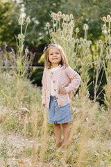 Pink Pointelle Button Down Cardigan - HoneyBug 