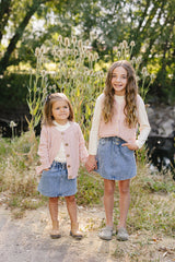 Pink Knit Button Down Vest - HoneyBug 