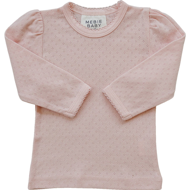 Pink Pointelle Long Sleeve Tee - HoneyBug 
