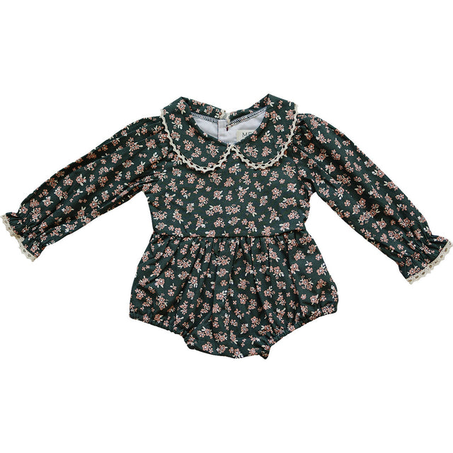 Olive Bloom Bubble Romper - HoneyBug 
