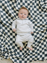 Good Vibes Quarter Zip French Terry Set - HoneyBug 