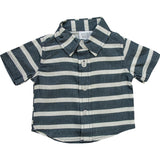 Stripe Linen Button Up Shirt - HoneyBug 