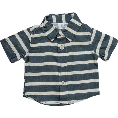 Stripe Linen Button Up Shirt - HoneyBug 