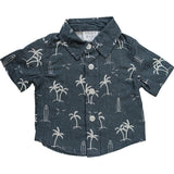 Navy Surfer Linen Button Up Shirt - HoneyBug 